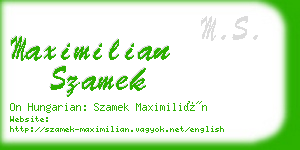 maximilian szamek business card